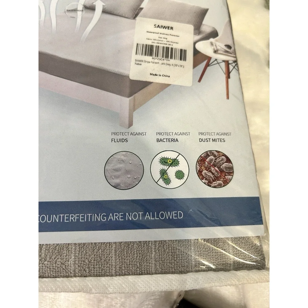 King Size Waterproof‎ Mattress, Protector. Bamboo Fiber, Protect Against Mites.